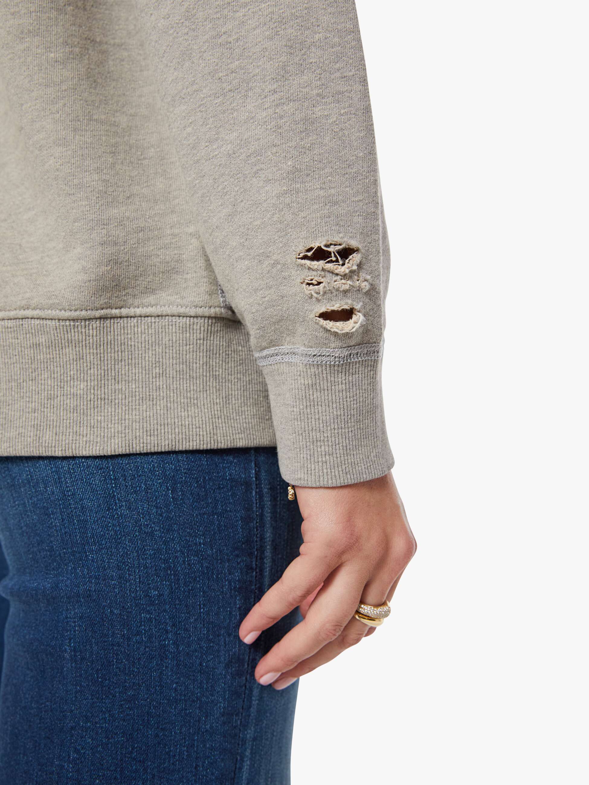 Mother Denim MadeWorn Rolling Stones Destroyed Sweatshirt