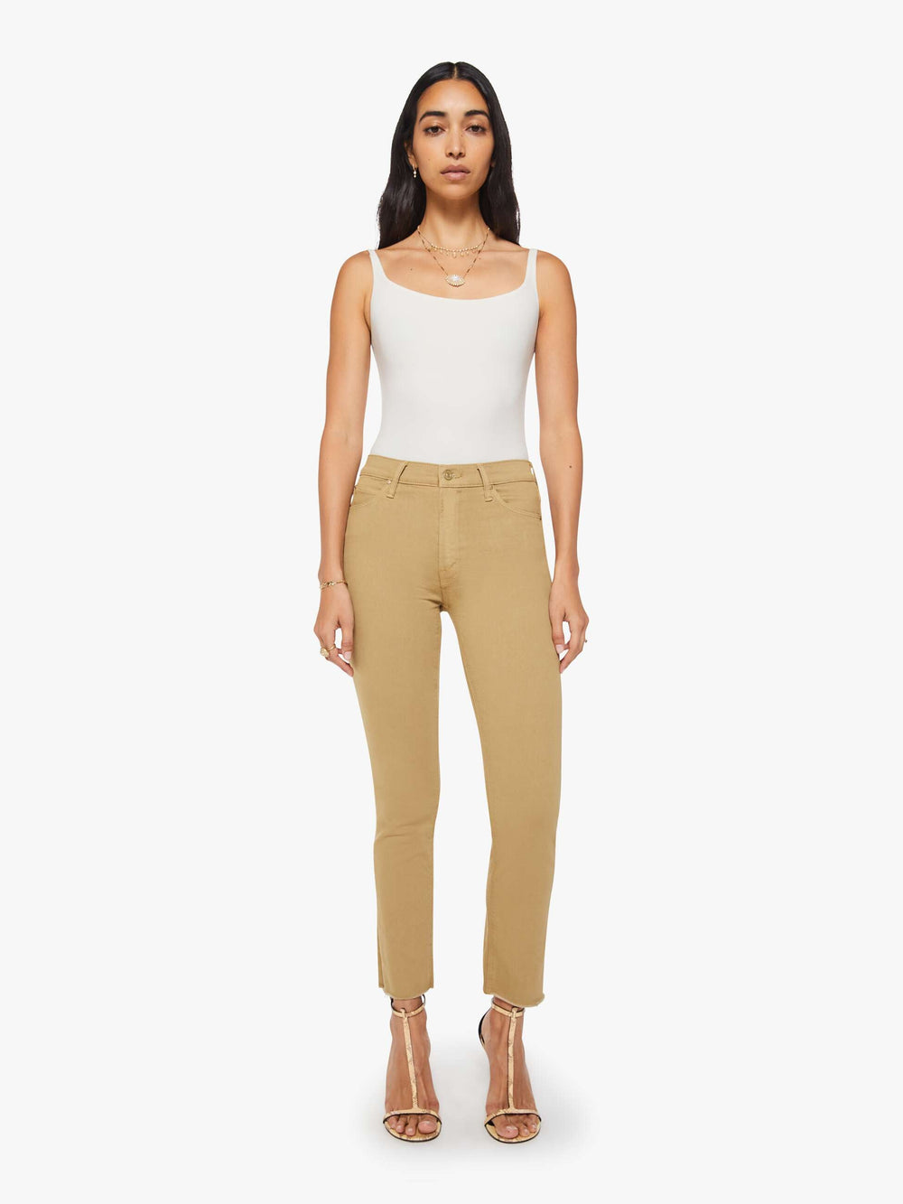 Mother Denim The Mid Rise Dazzler Ankle Fray