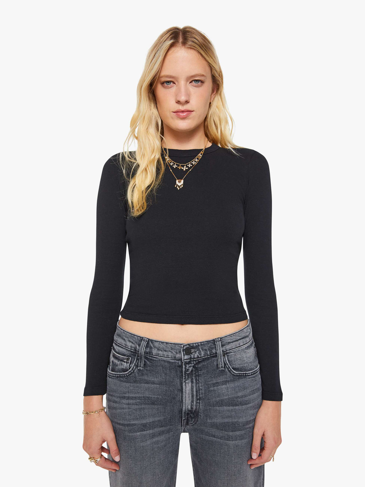 Mother Denim The L/S Itty Bitty Crop