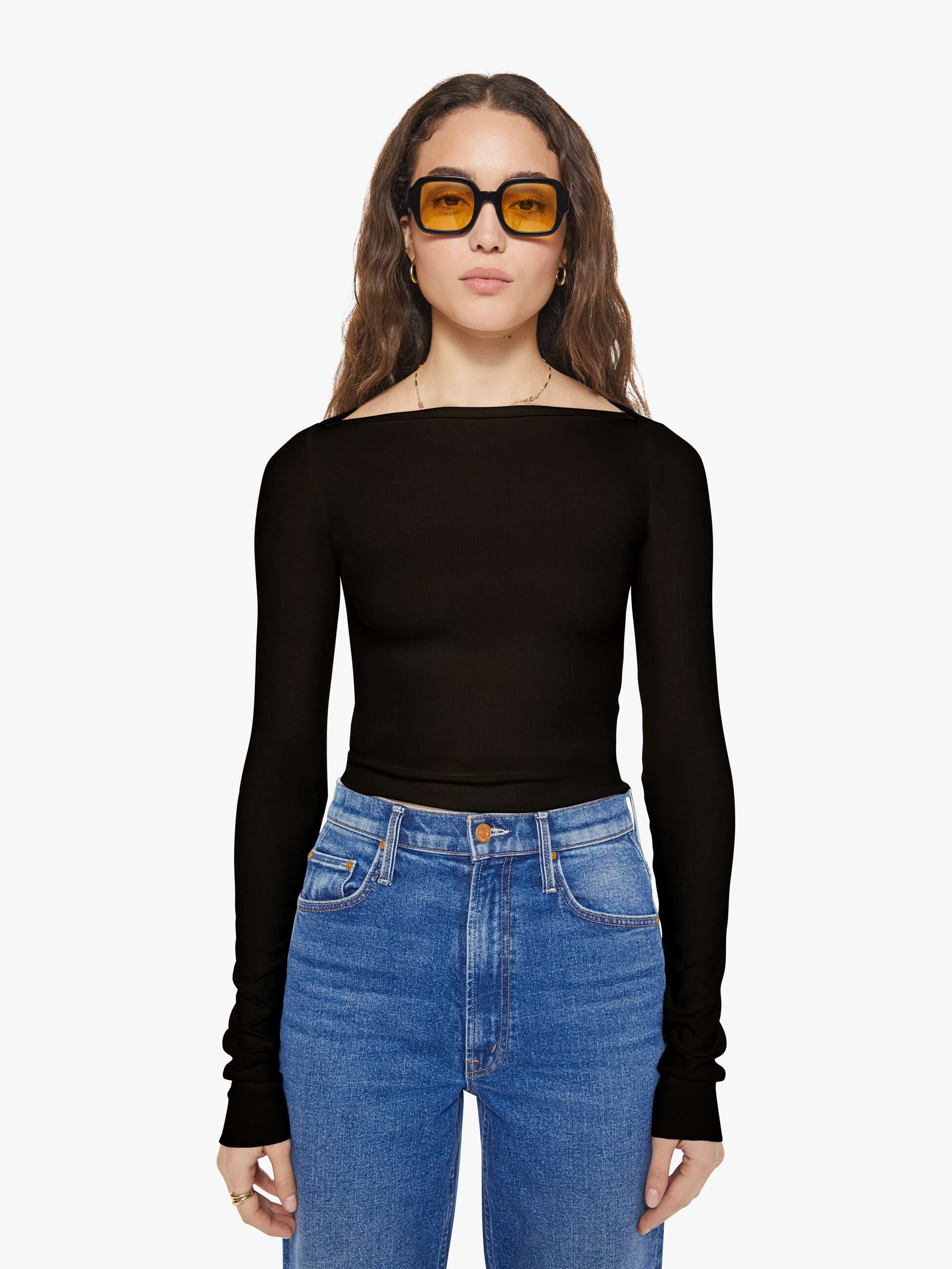 Mother Denim Eterne Long Sleeve Boatneck Top