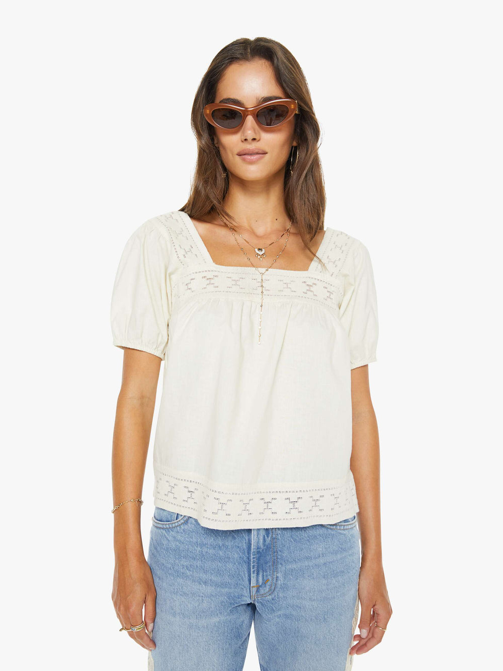 Mother Denim The Memory Lane Puff Sleeve