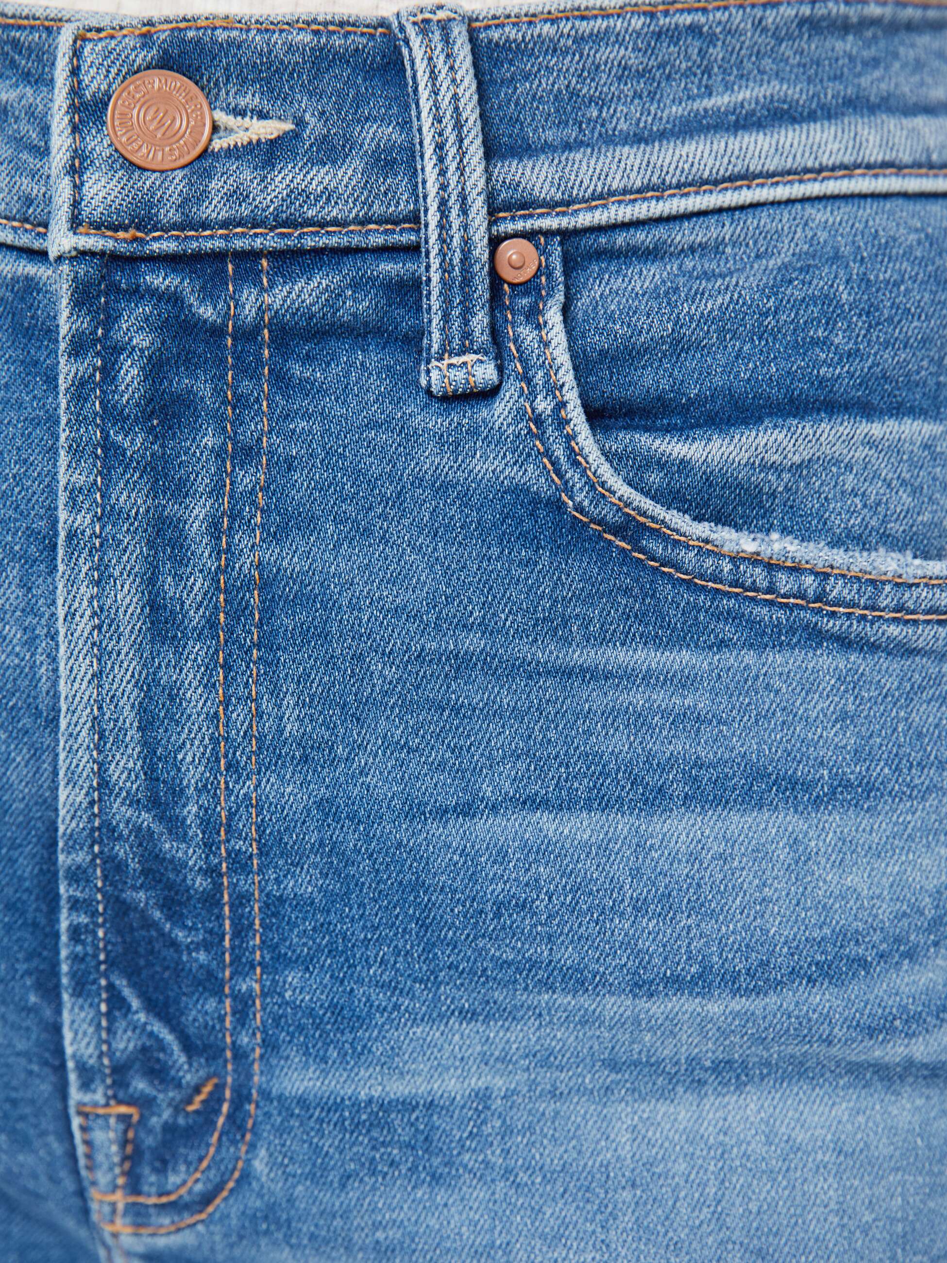 Mother Denim High Waisted Rider Bermuda Short Fray