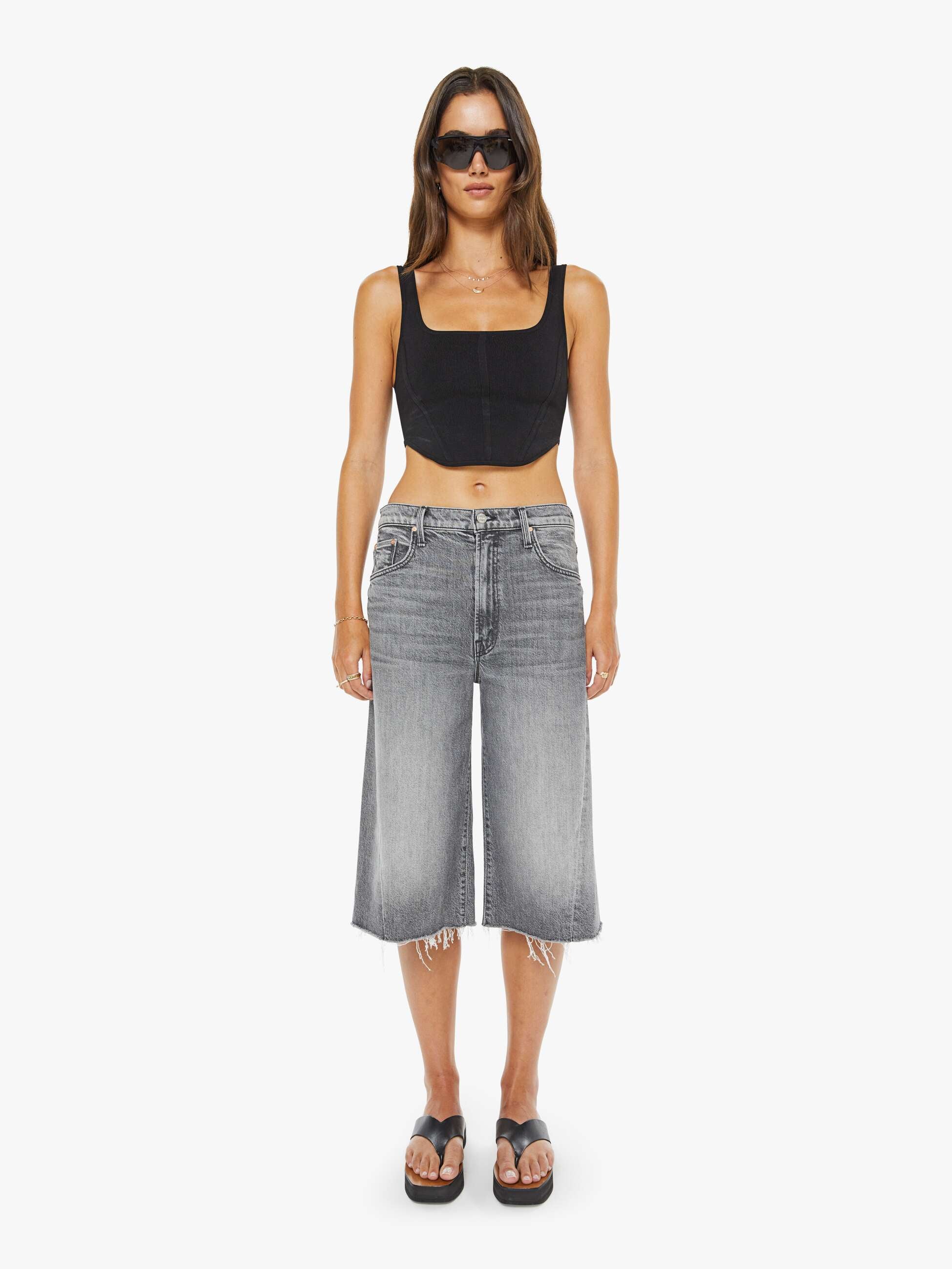 Mother Denim The Whole Lot Zip Twist Fray