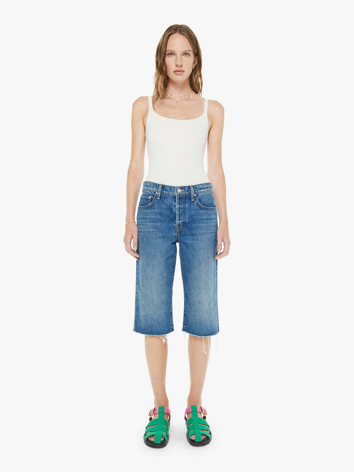 Mother Denim The Kick It Half N' Half Fray