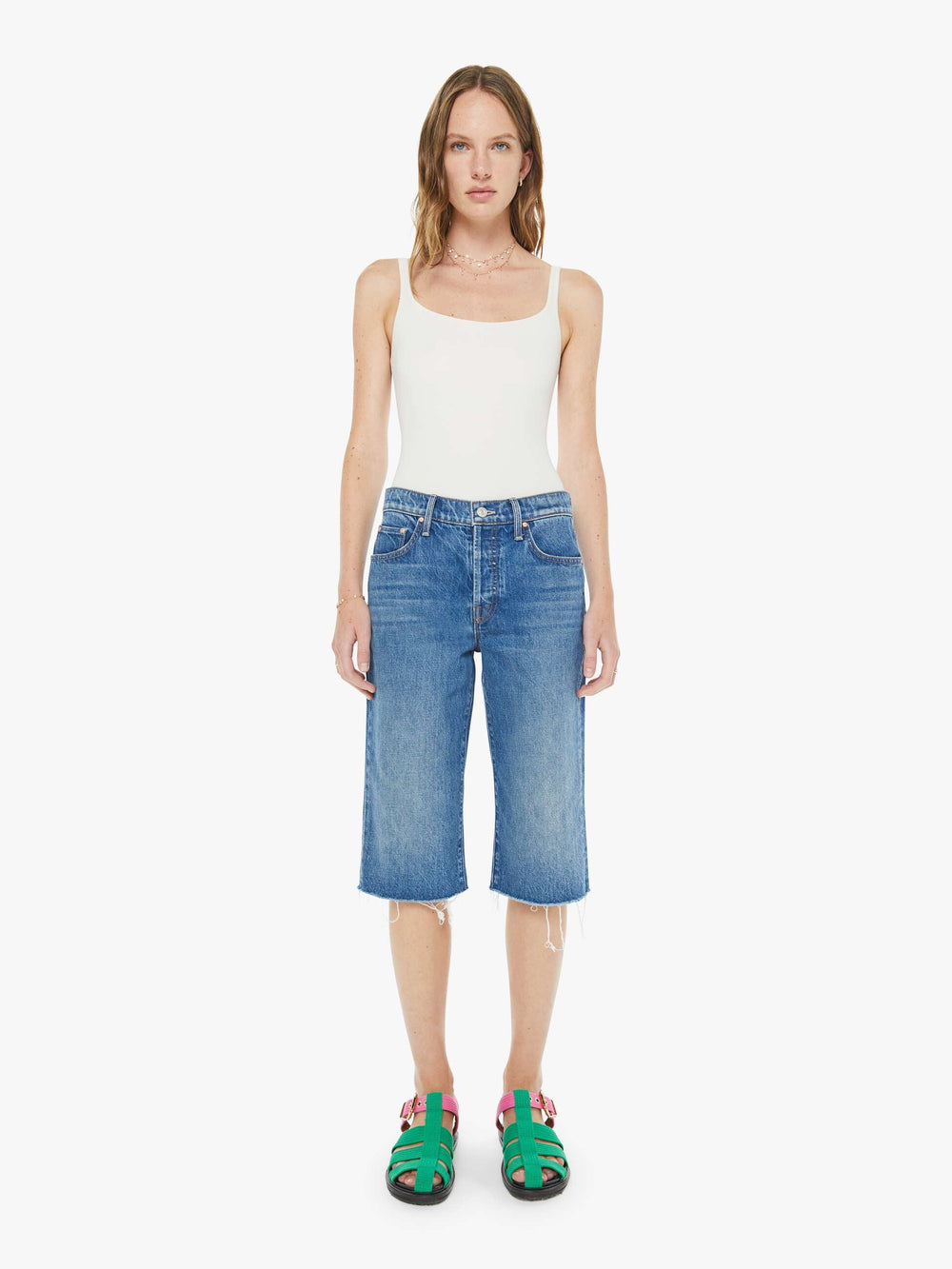 Mother Denim The Kick It Half N' Half Fray