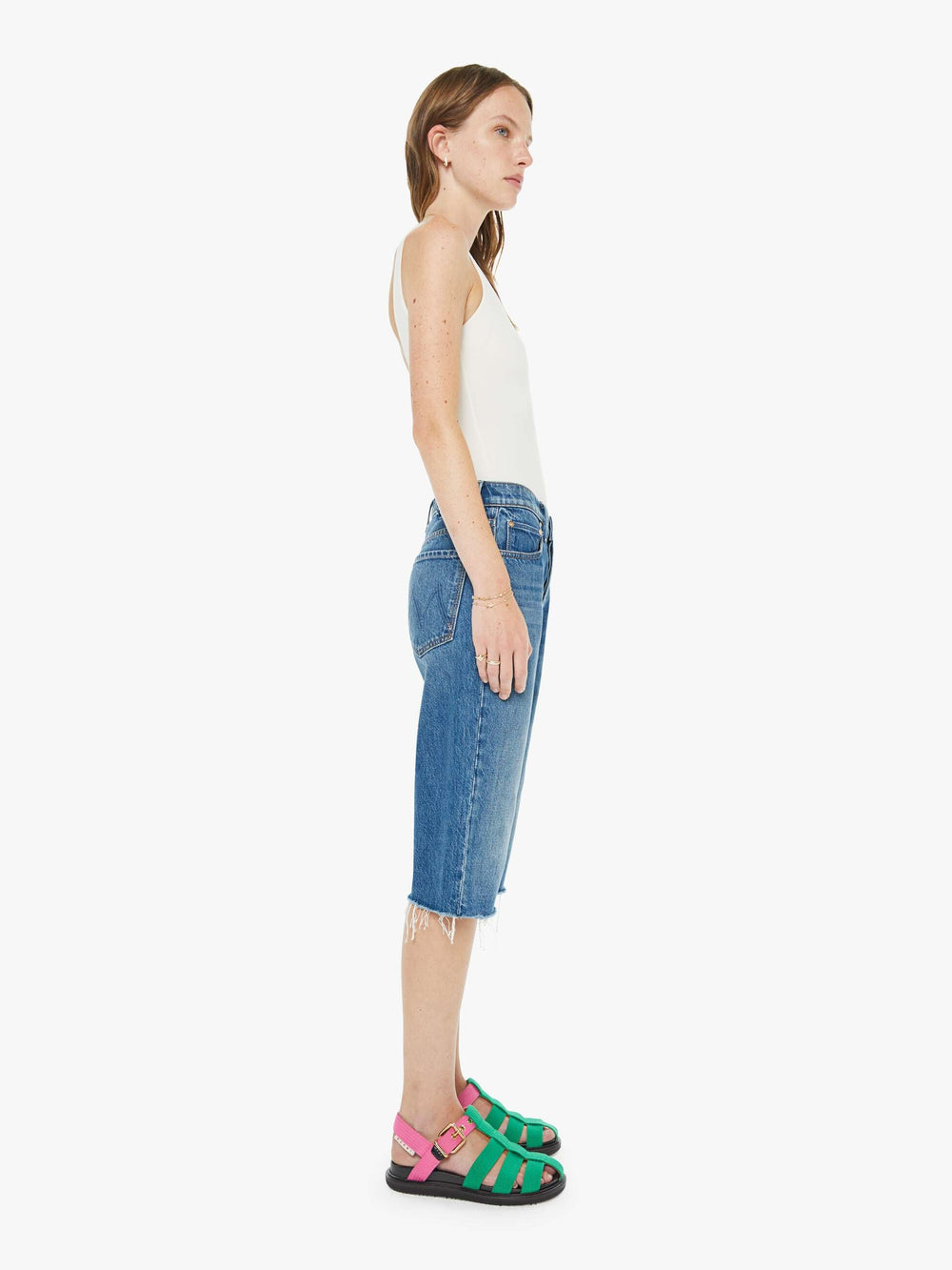 Mother Denim The Kick It Half N' Half Fray