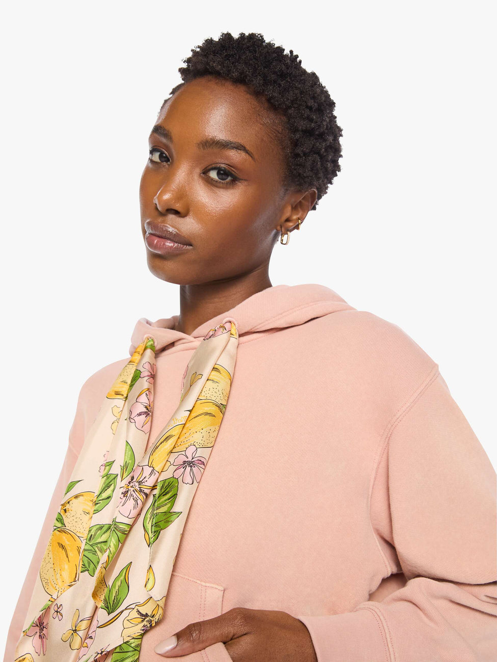 Mother Denim The Shrunken Boxy Cravat Hoodie