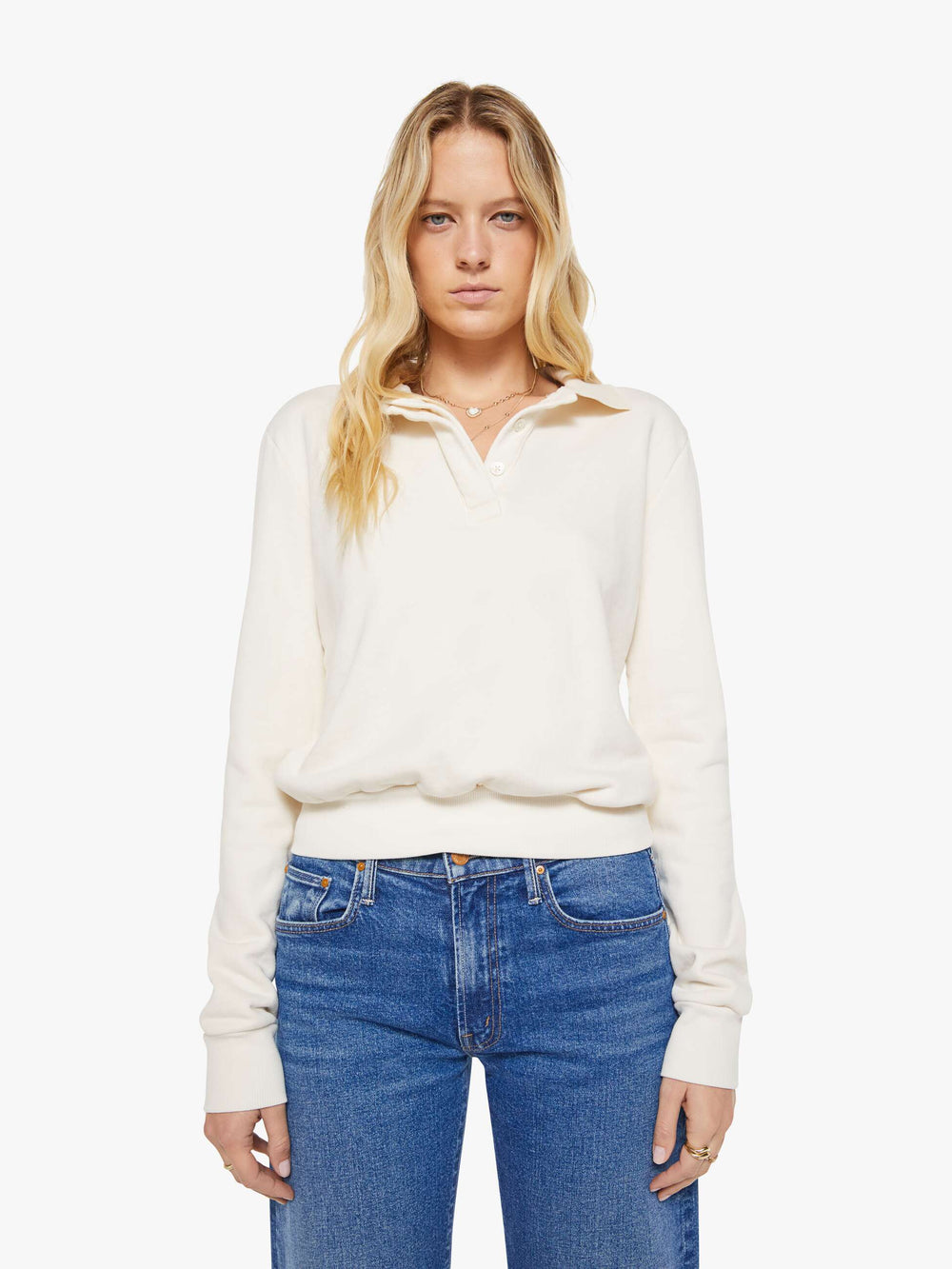 Mother Denim SPRWMN Polo Sweatshirt