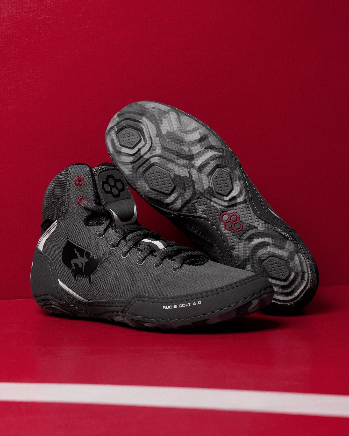 RUDIS USA Wrestling Colt 4.0 Adult Wrestling Shoes - Gray Camo
