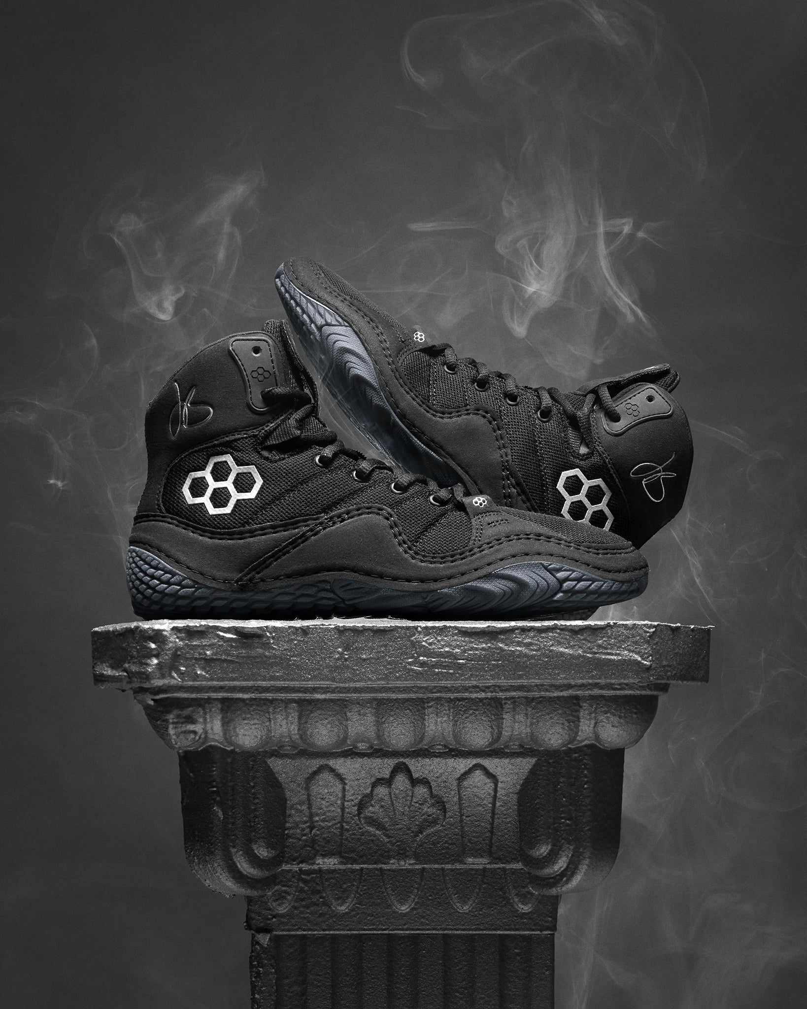 RUDIS Jordan Burroughs JB1 Adult Wrestling Shoes - Black Metal