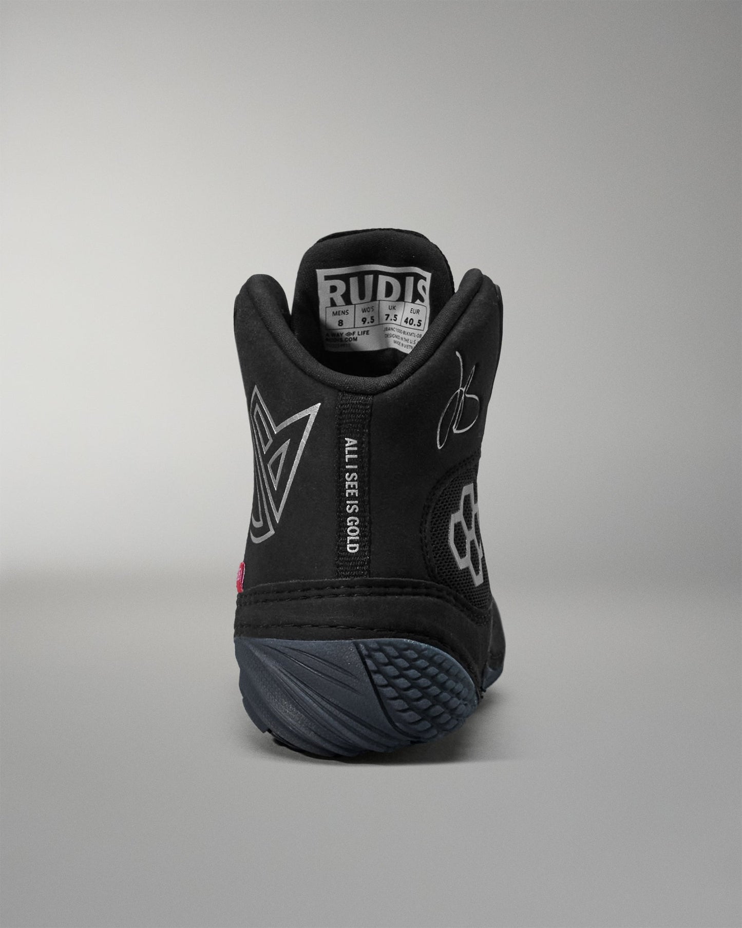 RUDIS Jordan Burroughs JB1 Adult Wrestling Shoes - Black Metal