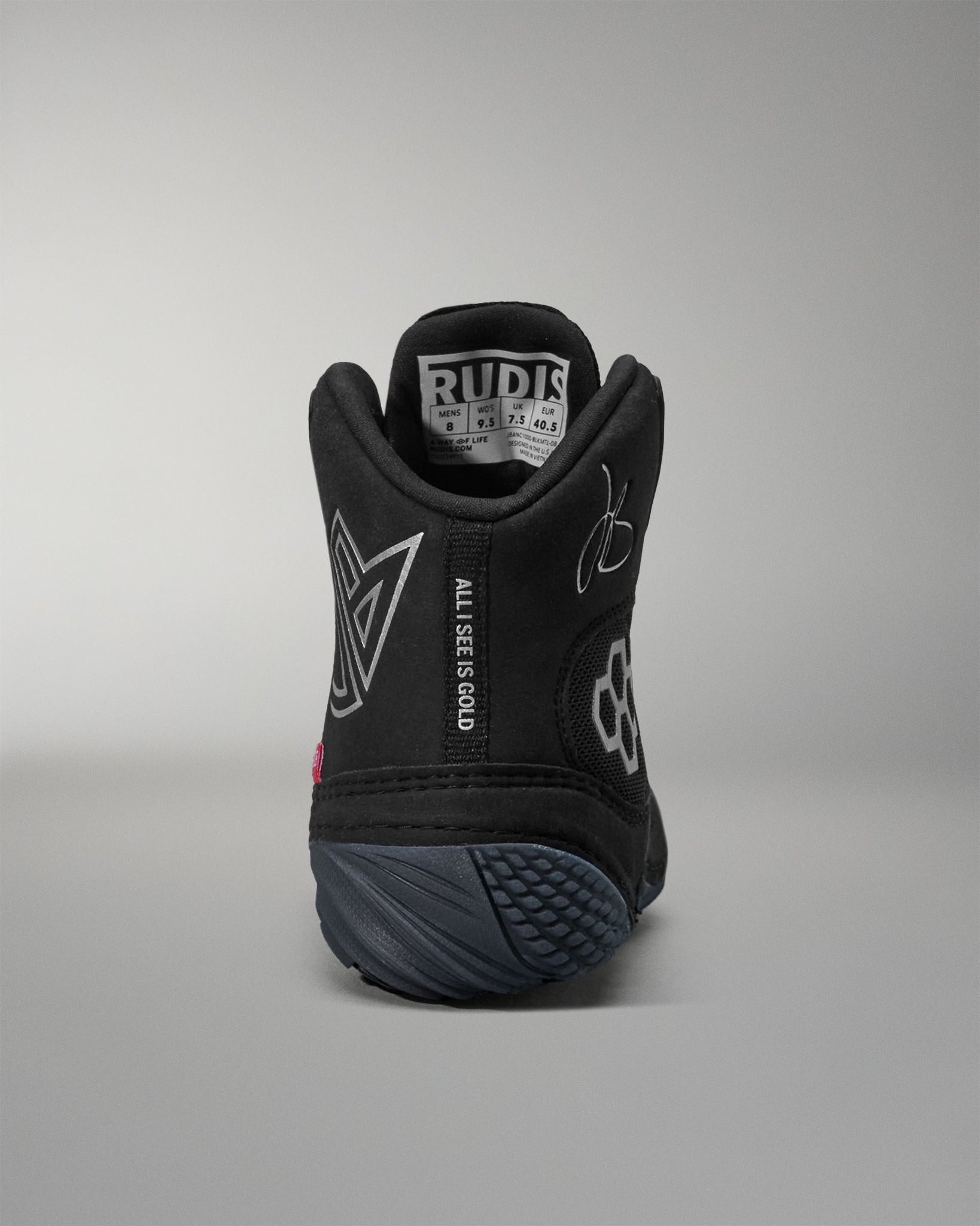 RUDIS Jordan Burroughs JB1 Adult Wrestling Shoes - Black Metal