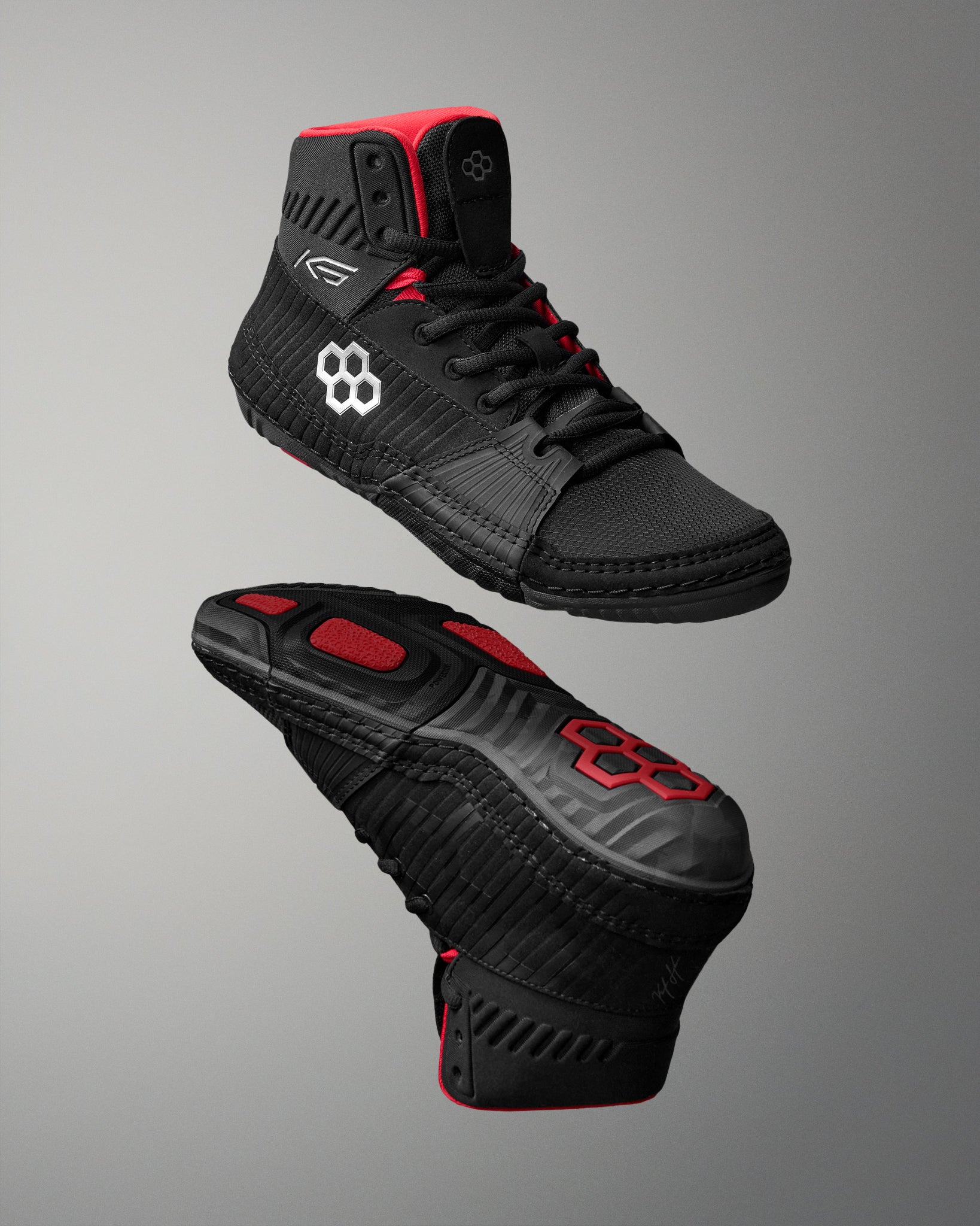 RUDIS RUDIS KS Power Adult Wrestling Shoes - Black/Red