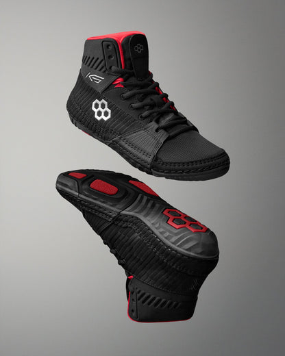 RUDIS RUDIS KS Power Adult Wrestling Shoes - Black/Red