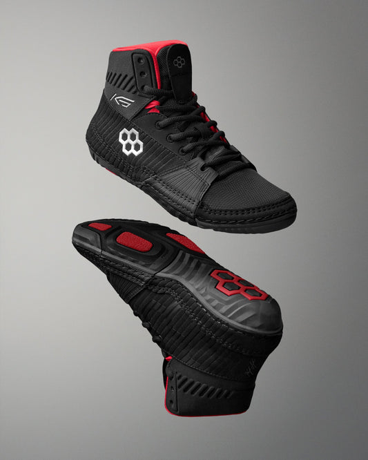 RUDIS RUDIS KS Power Adult Wrestling Shoes - Black/Red