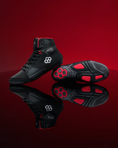 RUDIS RUDIS KS Power Adult Wrestling Shoes - Black/Red