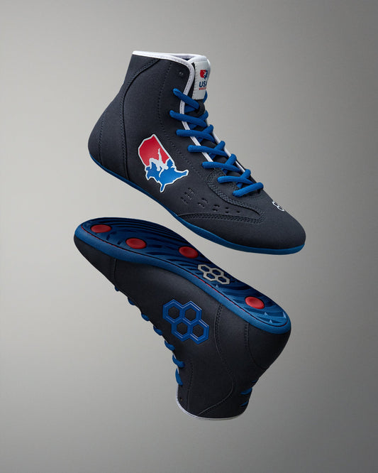 RUDIS USA Wrestling International Adult Wrestling Shoes - USA Black