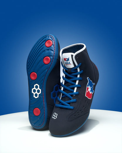 RUDIS USA Wrestling International Adult Wrestling Shoes - USA Black