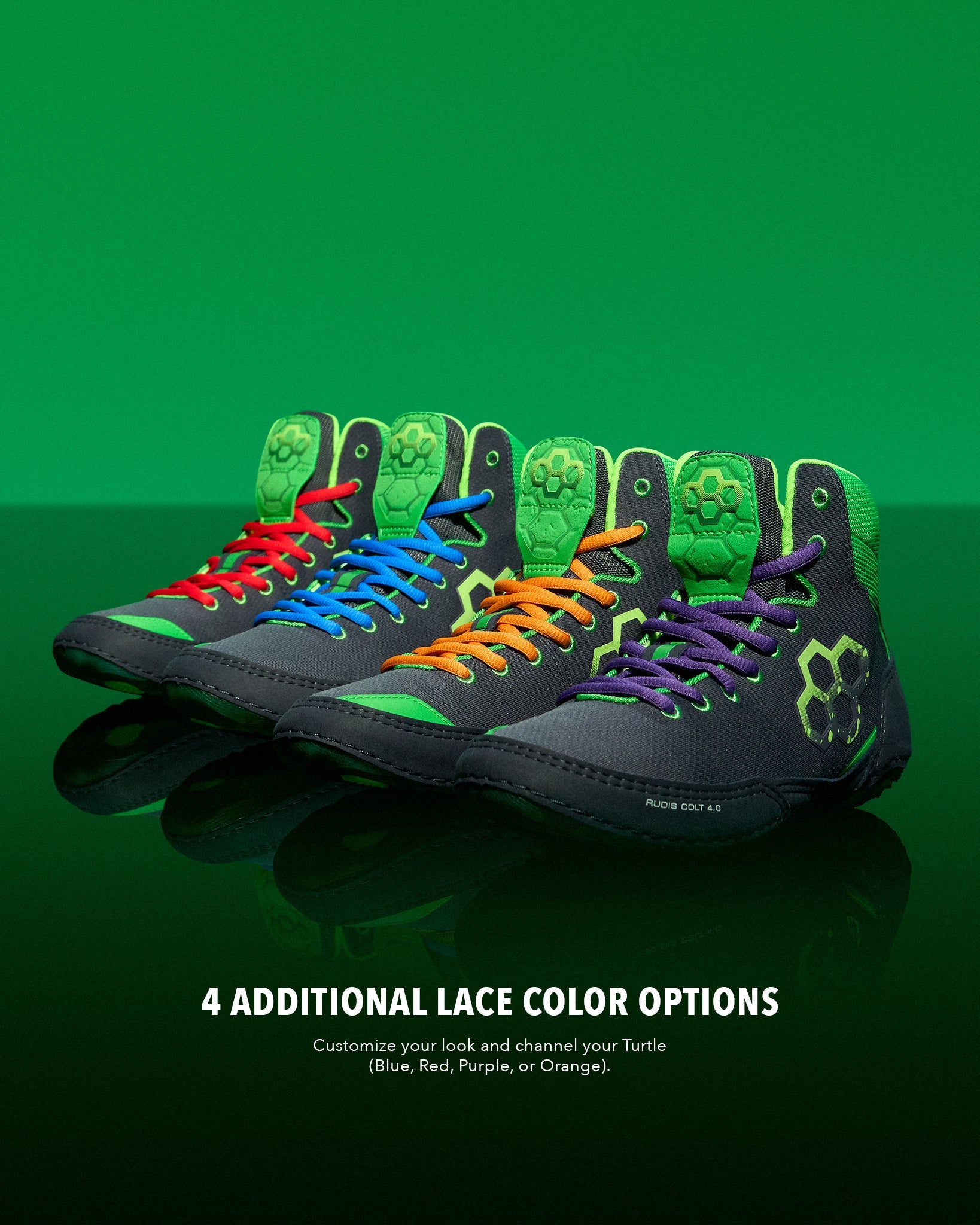 RUDIS Teenage Mutant Ninja Turtles Colt 4.0 Adult Wrestling Shoes - Dark Turtle