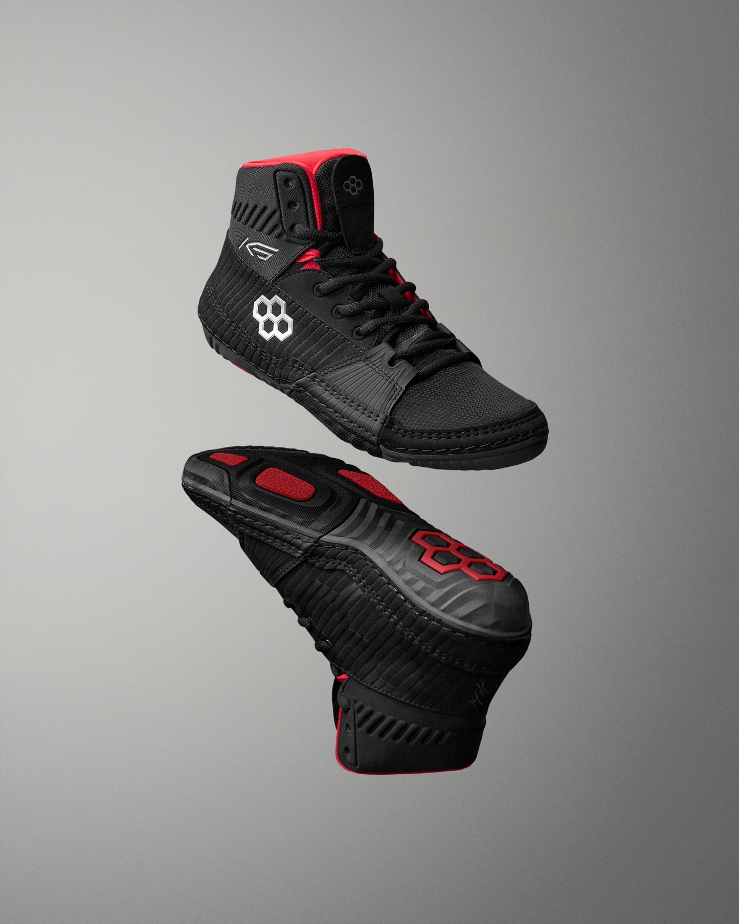 RUDIS RUDIS KS Power Youth Wrestling Shoes - Black/Red