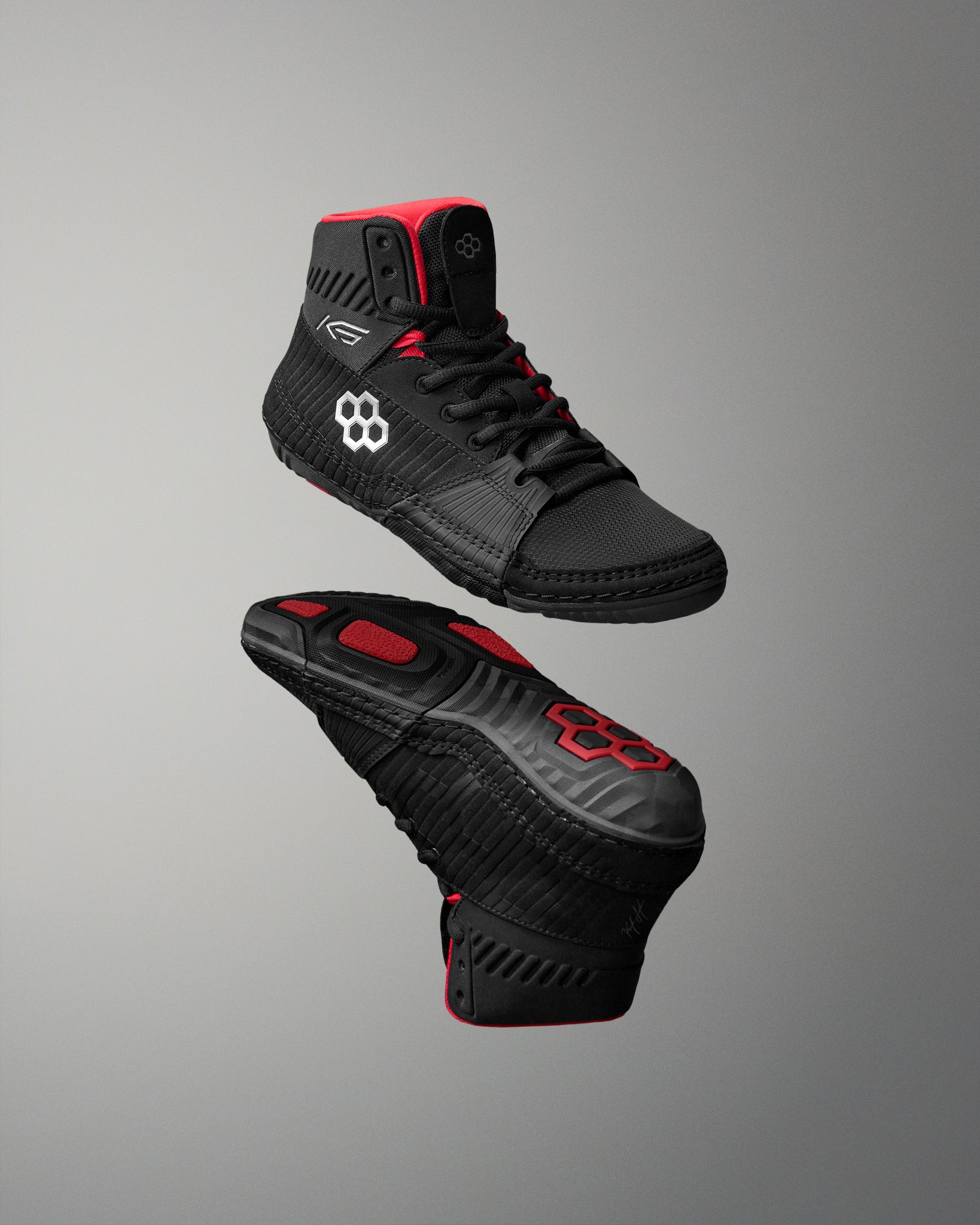 RUDIS RUDIS KS Power Youth Wrestling Shoes - Black/Red