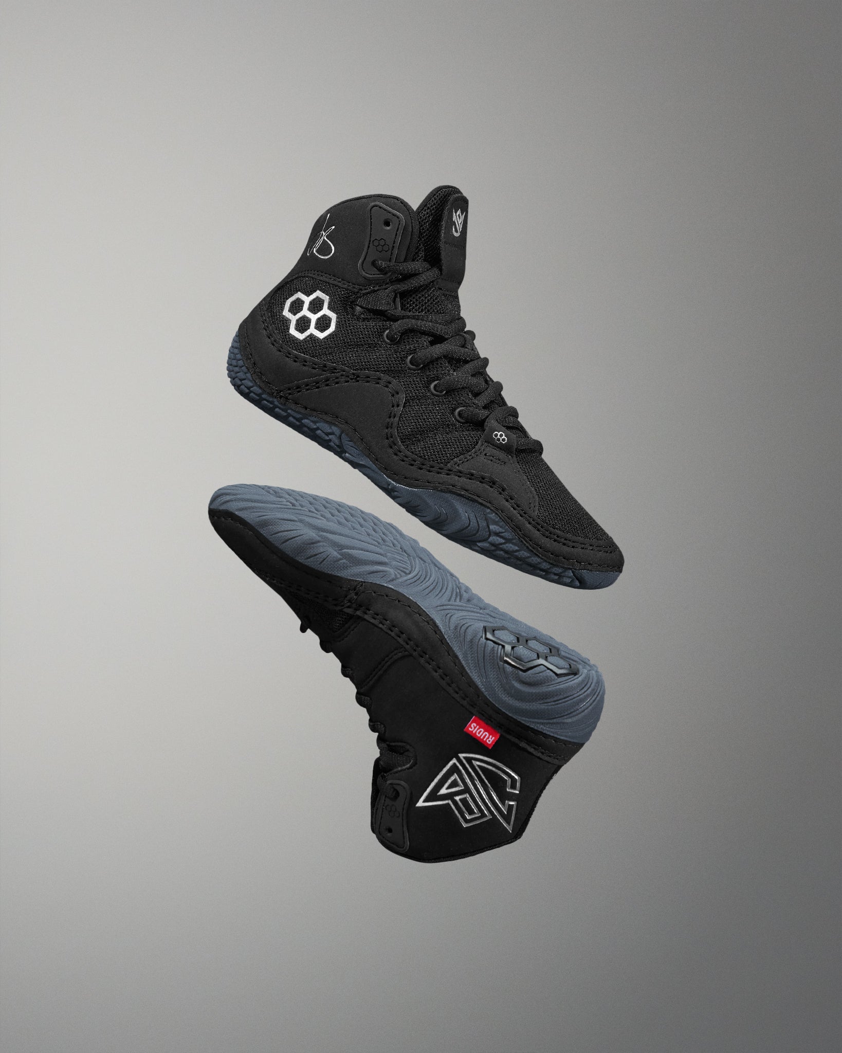 RUDIS JB1 Youth Wrestling Shoes - Black Metal