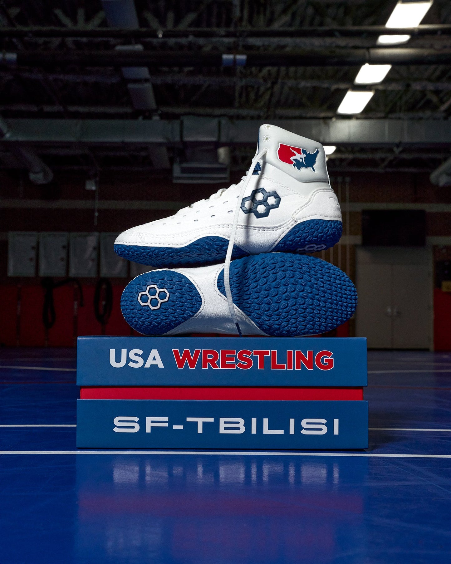 RUDIS USA Wrestling SF-Tbilisi 2.0 Youth Wrestling Shoes - USA White