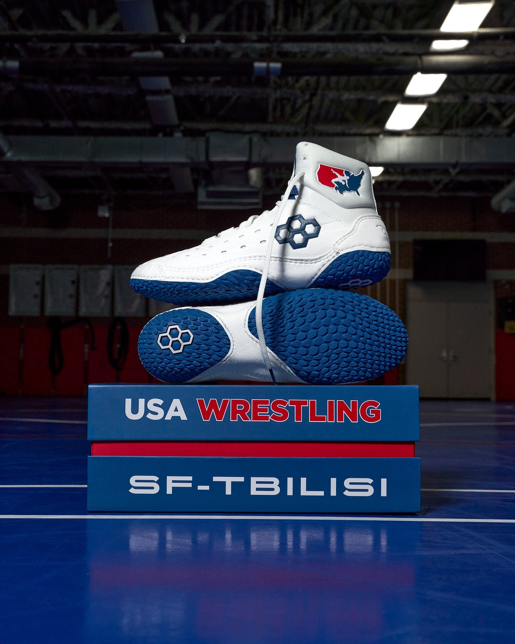RUDIS USA Wrestling SF-Tbilisi 2.0 Youth Wrestling Shoes - USA White