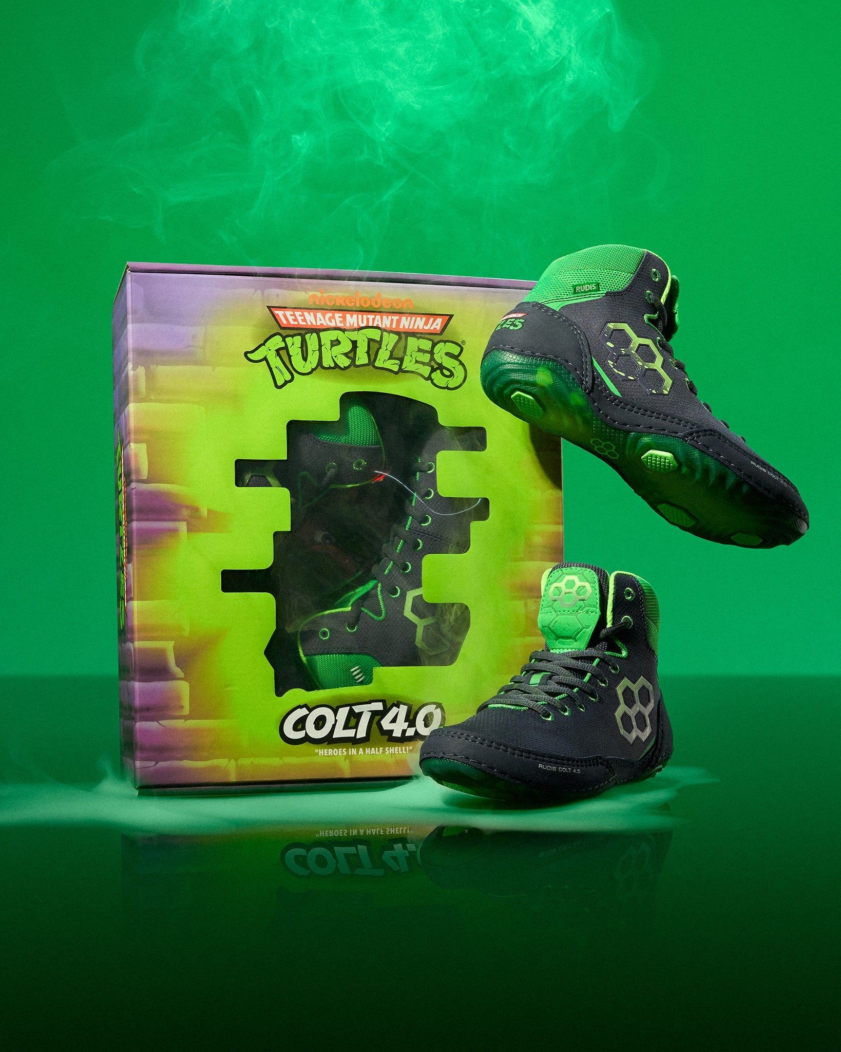 RUDIS TMNT Colt 4.0 Youth Wrestling Shoes - Dark Turtle