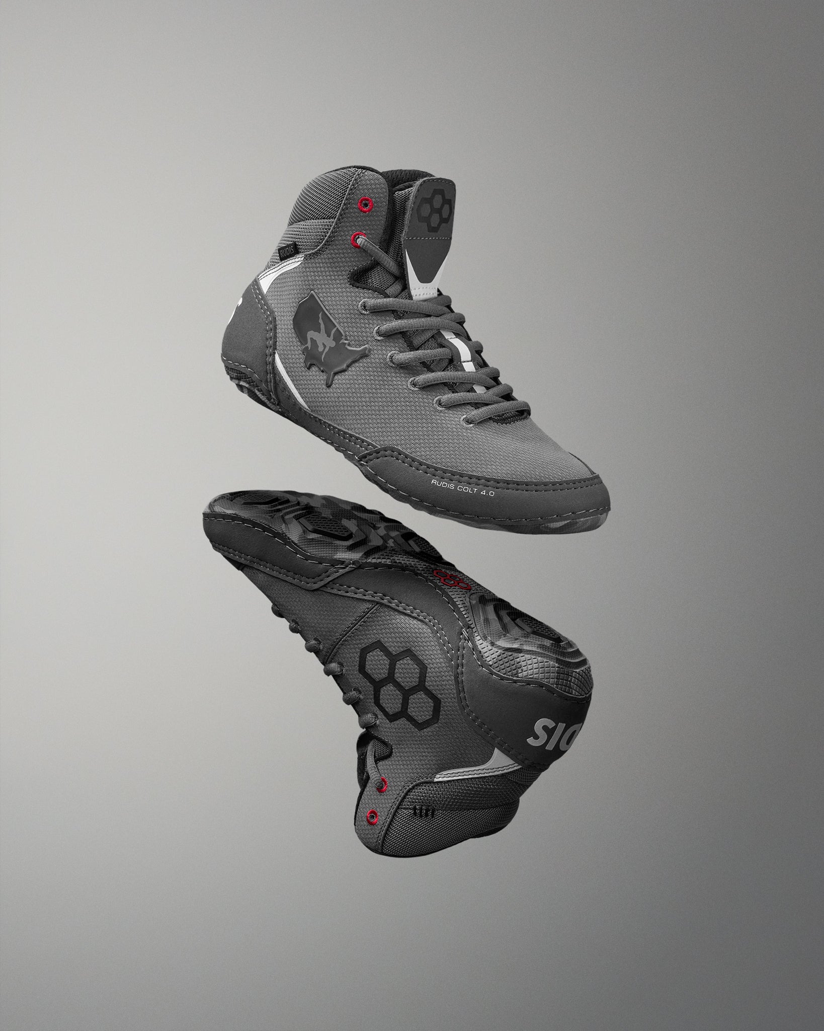 RUDIS USA Wrestling Colt 4.0 Youth Wrestling Shoes - Gray Camo