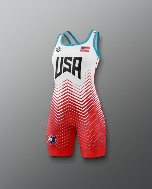 RUDIS USA Wrestling Girl's 2.0 Elite Freestyle Singlet - Official Gear