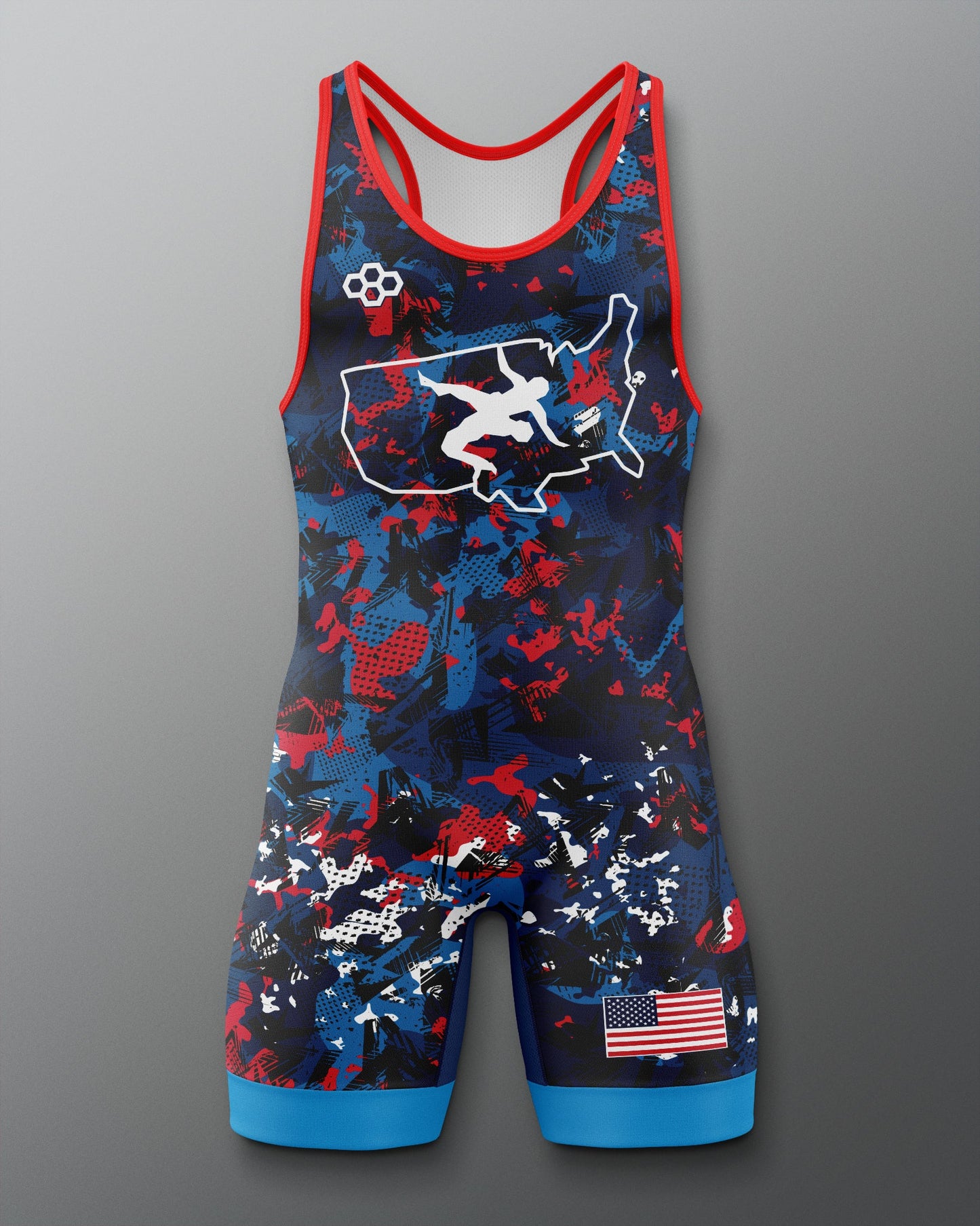 RUDIS USA Wrestling Scatter Icon 2.0 Elite Freestyle Singlet - Men's Gear