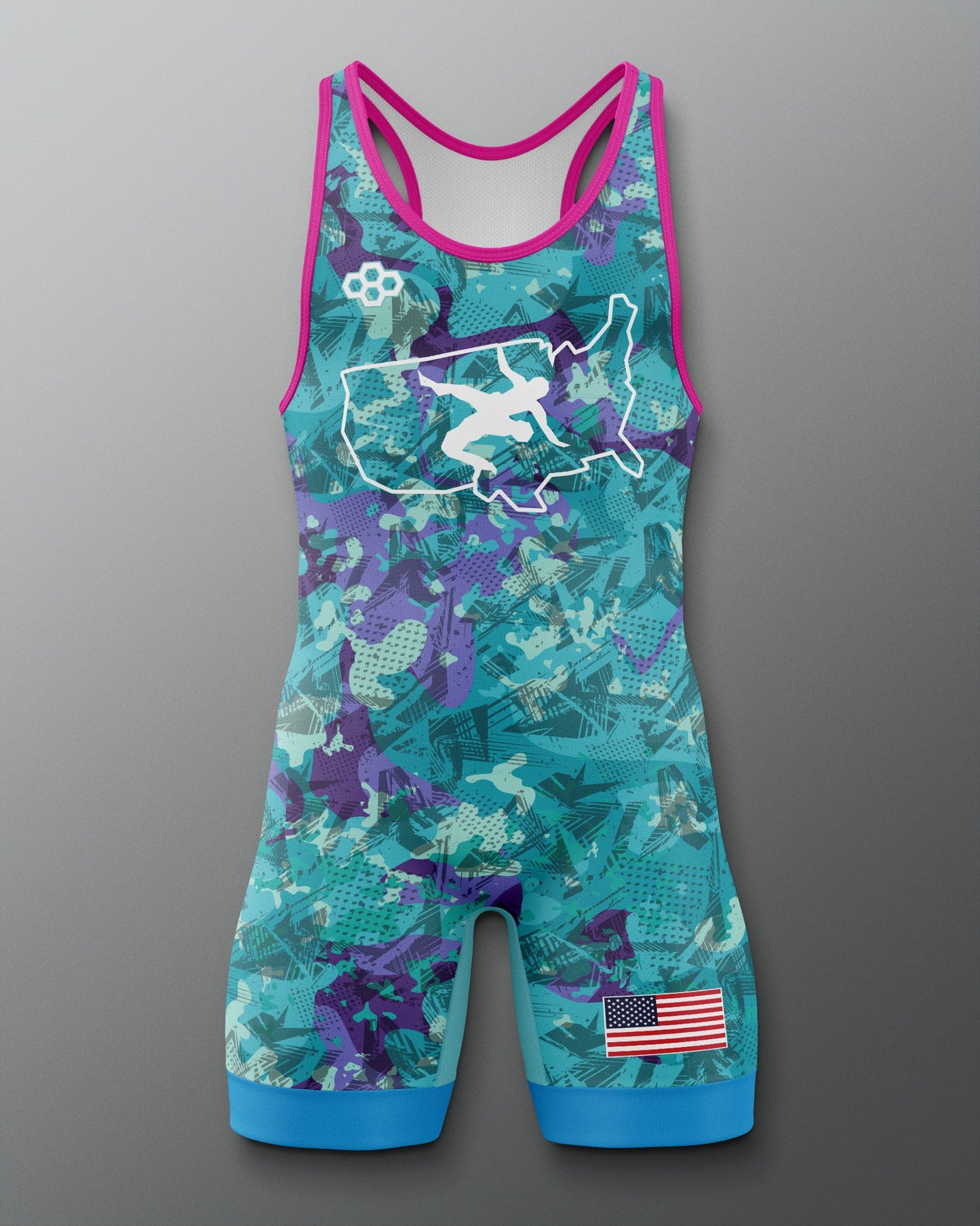 RUDIS USA Wrestling Scatter Icon 2.0 Elite Freestyle Singlet - Men's Gear