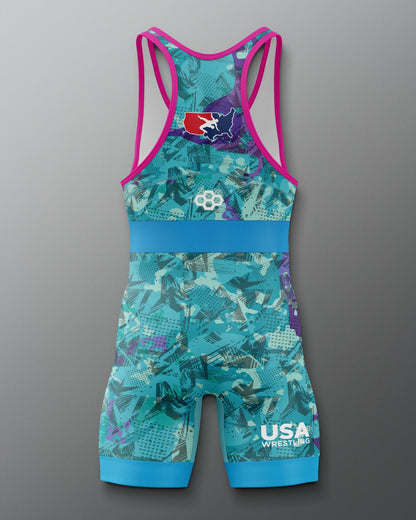 RUDIS USA Wrestling Scatter Icon 2.0 Elite Freestyle Singlet - Men's Gear