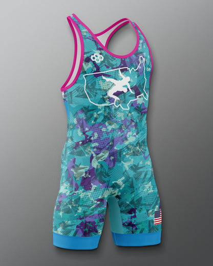 RUDIS USA Wrestling Scatter Icon 2.0 Elite Freestyle Singlet - Men's Gear