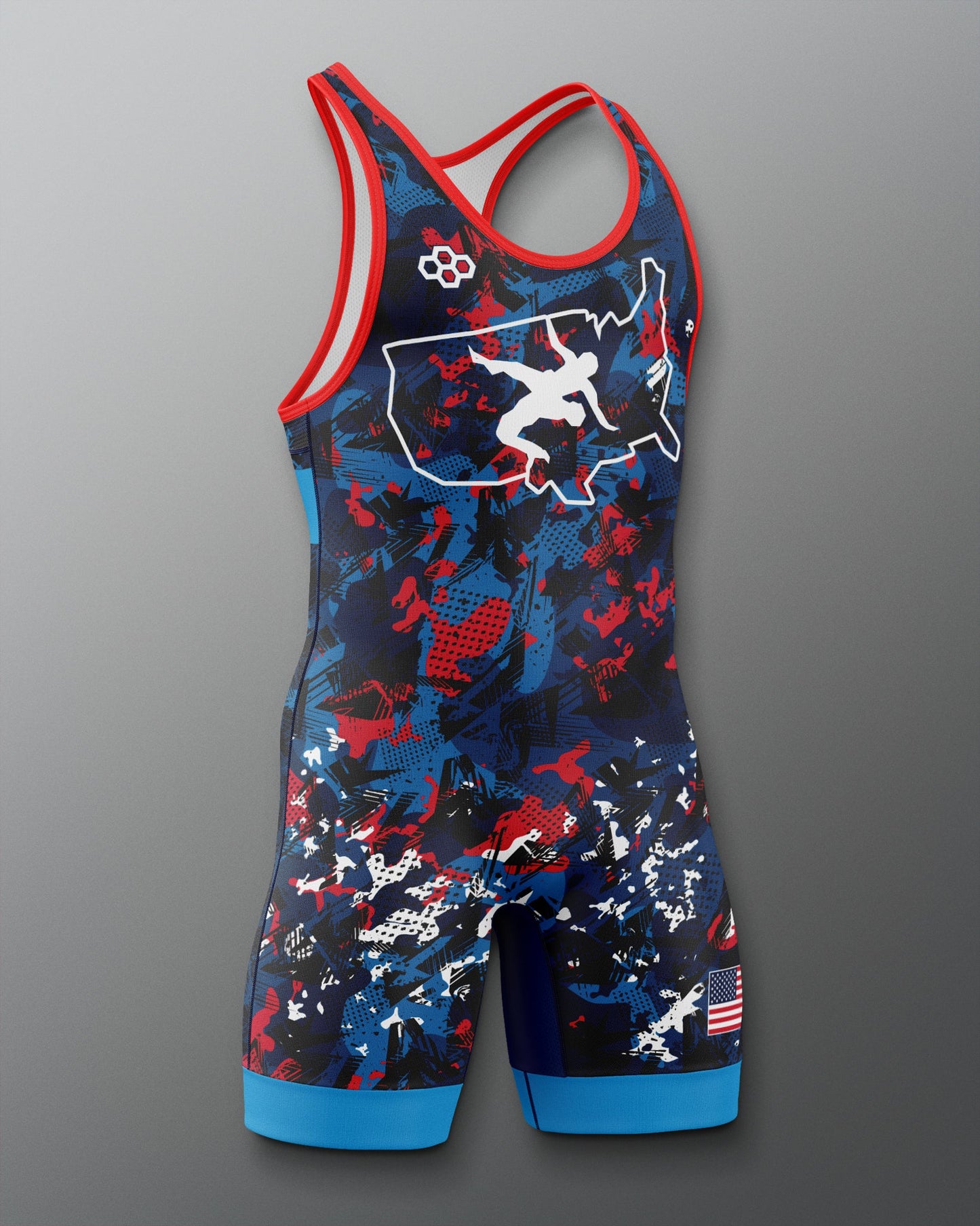 RUDIS USA Wrestling Scatter Icon 2.0 Elite Freestyle Singlet - Men's Gear