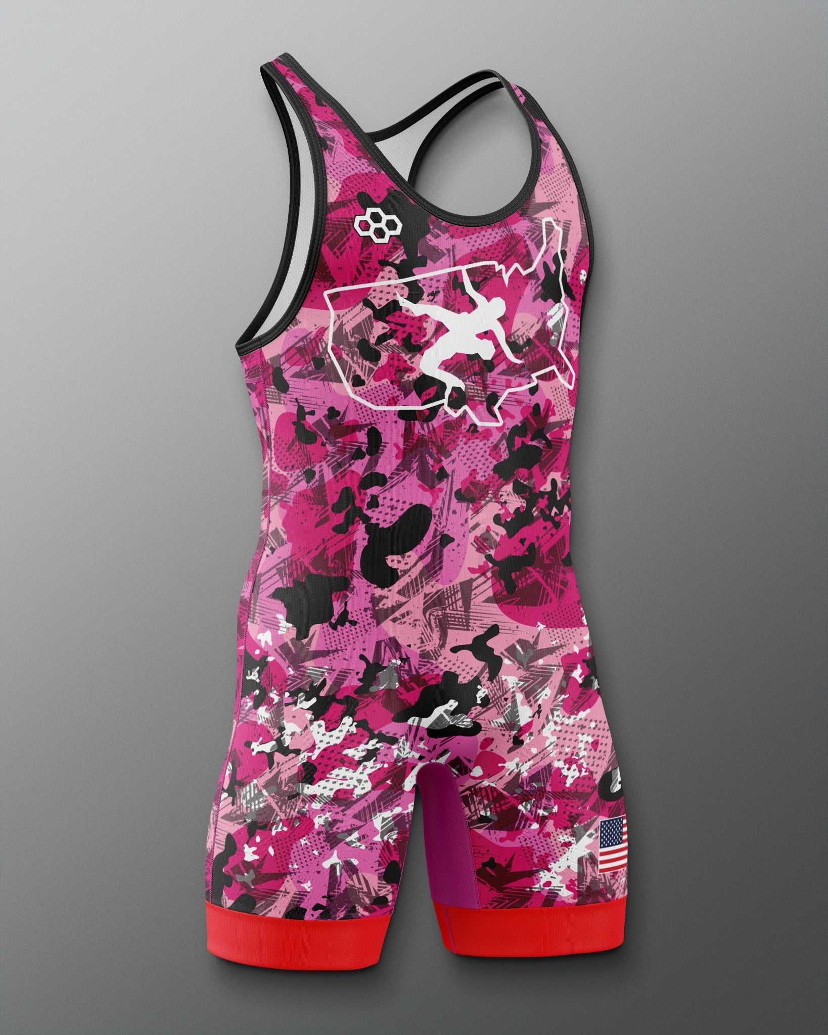 RUDIS USA Wrestling Scatter Icon 2.0 Elite Freestyle Singlet - Men's Gear