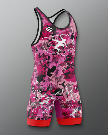 RUDIS USA Wrestling Scatter Icon 2.0 Elite Freestyle Singlet - Men's Gear