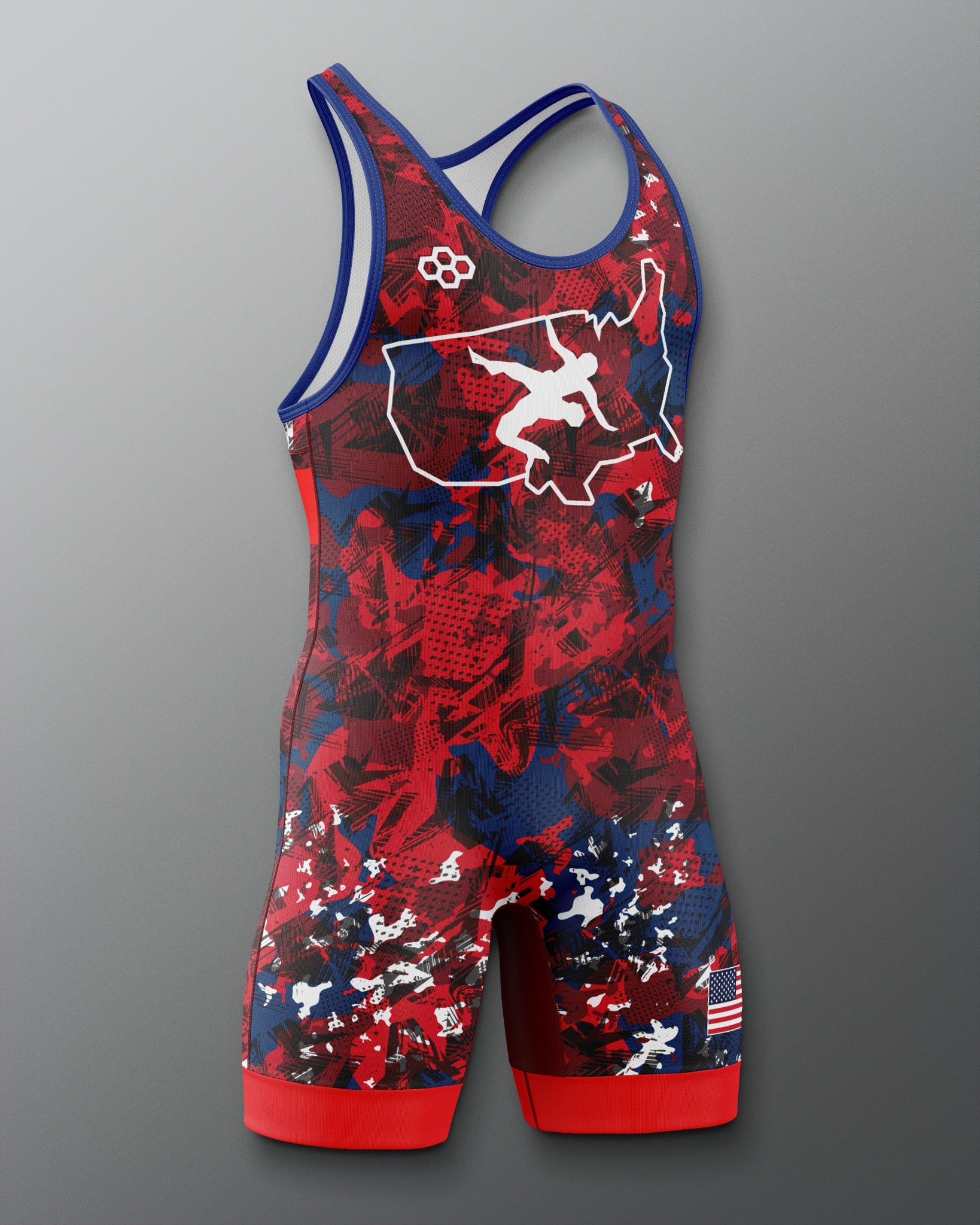 RUDIS USA Wrestling Scatter Icon 2.0 Elite Freestyle Singlet - Men's Gear