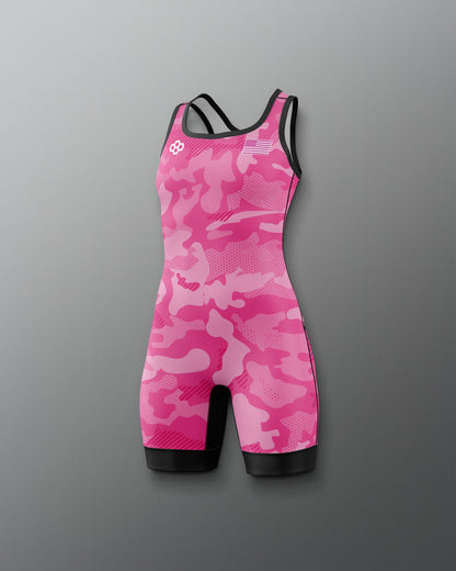 RUDIS Camo Girl's Elite Wrestling Singlet - Dominate the Mat