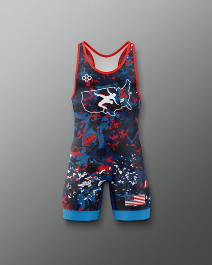 RUDIS USA Wrestling Boy's 2.0 Elite Freestyle Singlet - Official Gear