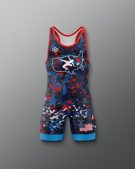 RUDIS USA Wrestling Boy's 2.0 Elite Freestyle Singlet - Official Gear