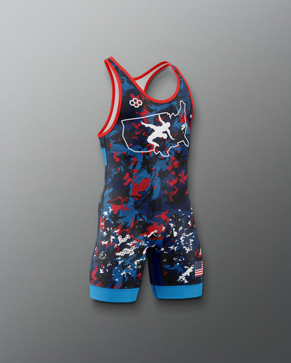 RUDIS USA Wrestling Boy's 2.0 Elite Freestyle Singlet - Official Gear