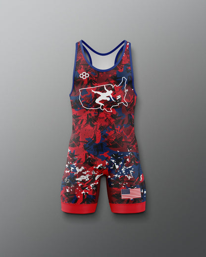 RUDIS USA Wrestling Boy's 2.0 Elite Freestyle Singlet - Official Gear