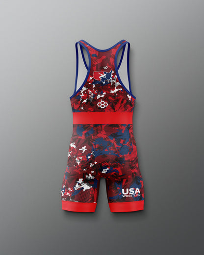 RUDIS USA Wrestling Boy's 2.0 Elite Freestyle Singlet - Official Gear