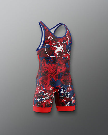 RUDIS USA Wrestling Boy's 2.0 Elite Freestyle Singlet - Official Gear