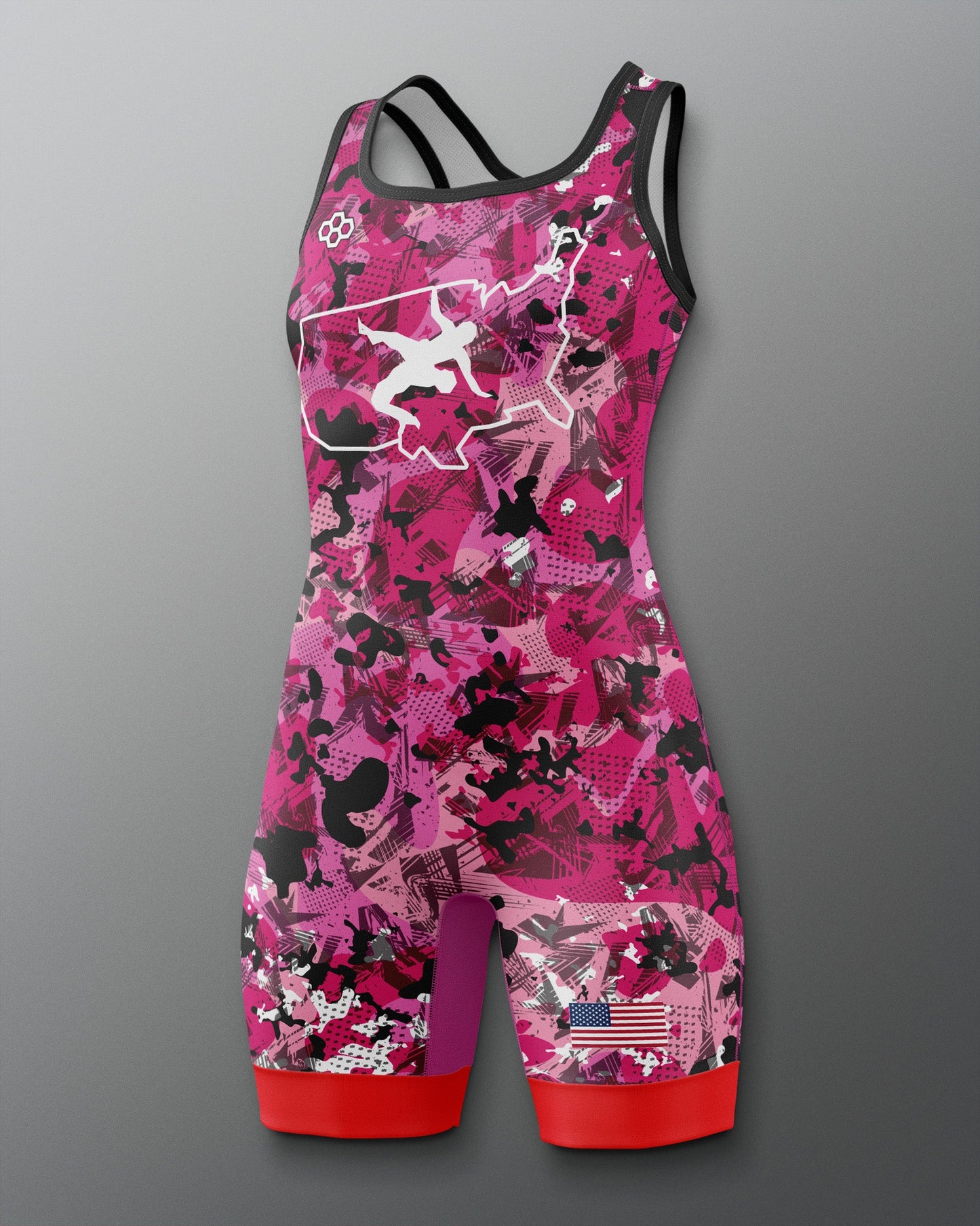 RUDIS USA Wrestling Scatter Icon Women's 2.0 Elite Freestyle Singlet