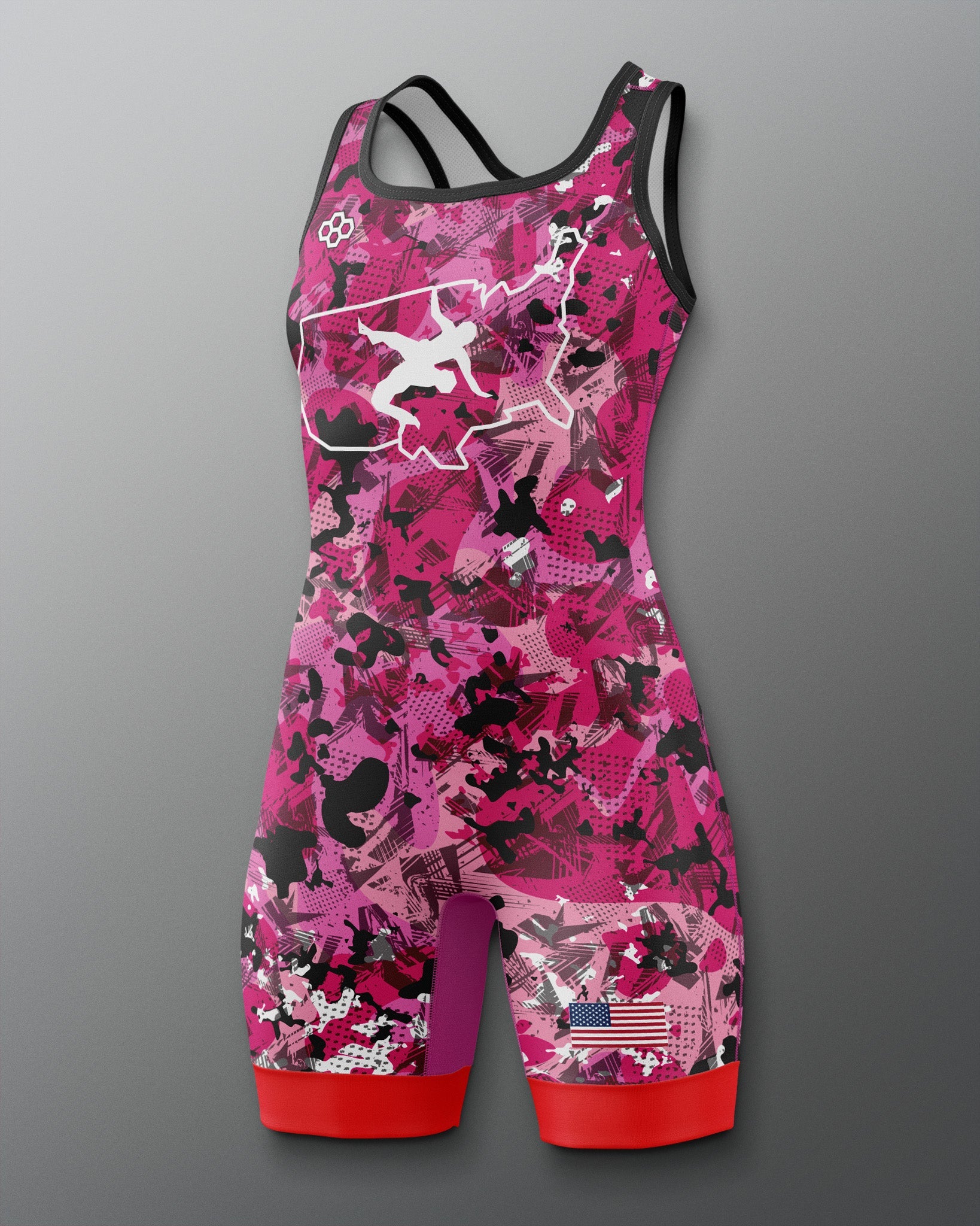 RUDIS USA Wrestling Scatter Icon Women's 2.0 Elite Freestyle Singlet