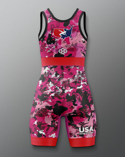 RUDIS USA Wrestling Scatter Icon Women's 2.0 Elite Freestyle Singlet