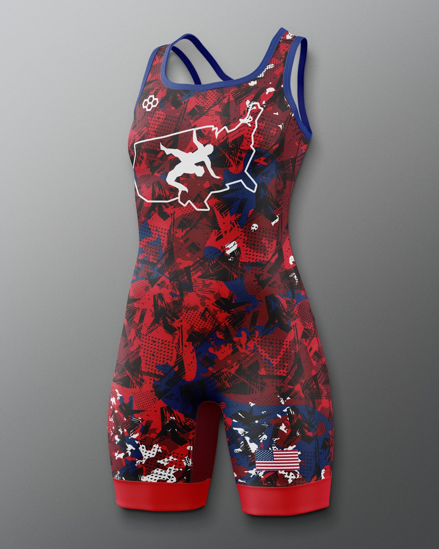 RUDIS USA Wrestling Scatter Icon Women's 2.0 Elite Freestyle Singlet